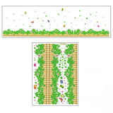 Dnven (Large 79x 22) Green Clovers Green Grasses with Butterflies Border Decals Baseboard Stickerc Ay7056s Stripe Wall Decals