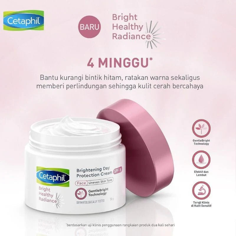 Cetaphil Brightening Day Protection Cream | SPF 15 | 50g | Made in France | Dark Spot & Even Tone Care