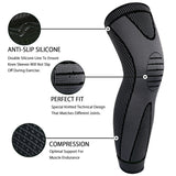 1 Pc Compression Knee Pads Support Sleeve Protector Elastic Kneepad Brace Spring Support Volleyball Running Silicone Long Full Legs Sleeve Arthritis Running Gym Sport (high quality )