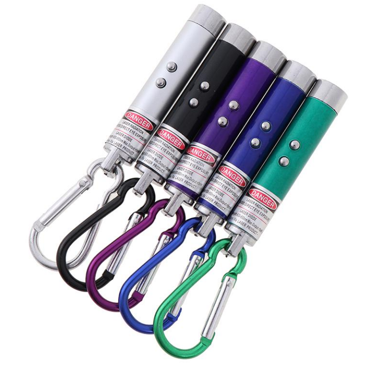 Pack of 10 Laser LED Light with Key Chain | Mulituse Laser Pointer (random color)