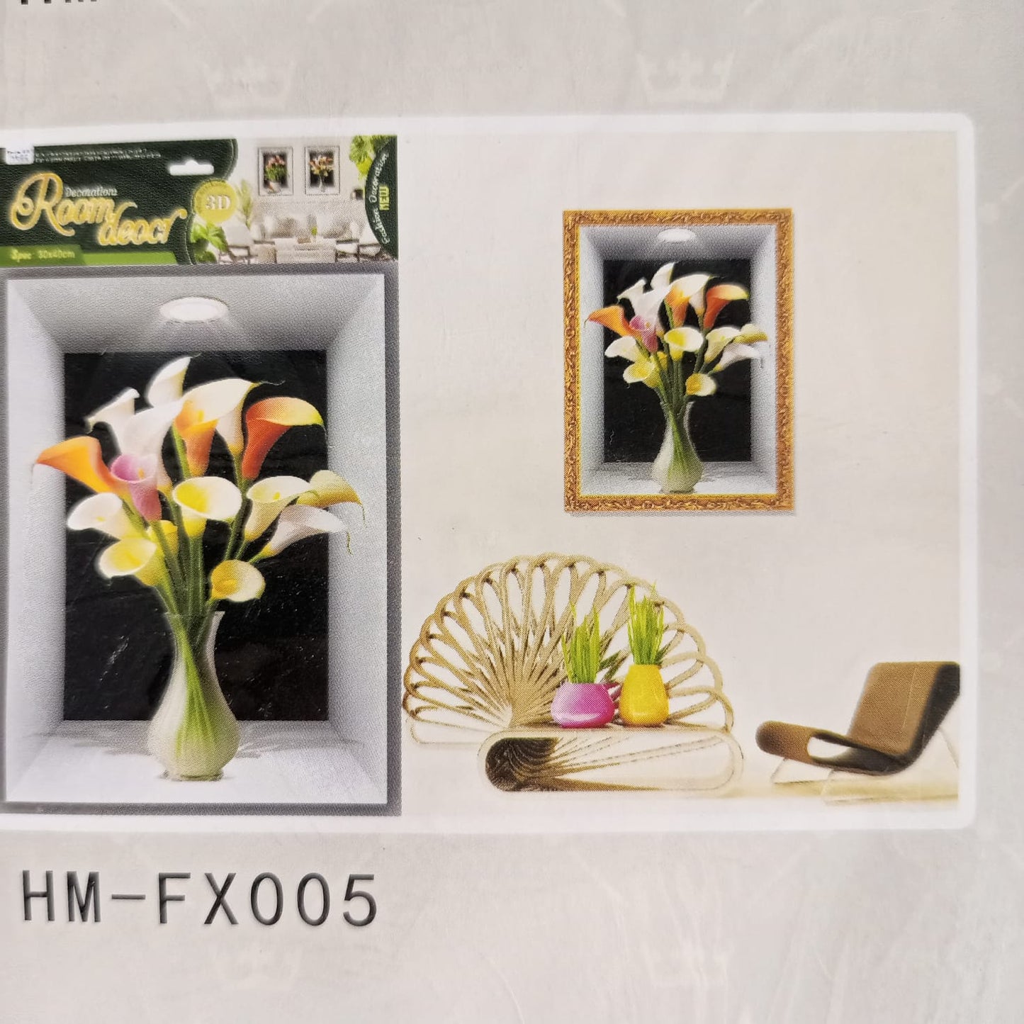 3D Aweosome flower Chinese Style Flower Classical Vase Wall Sticker