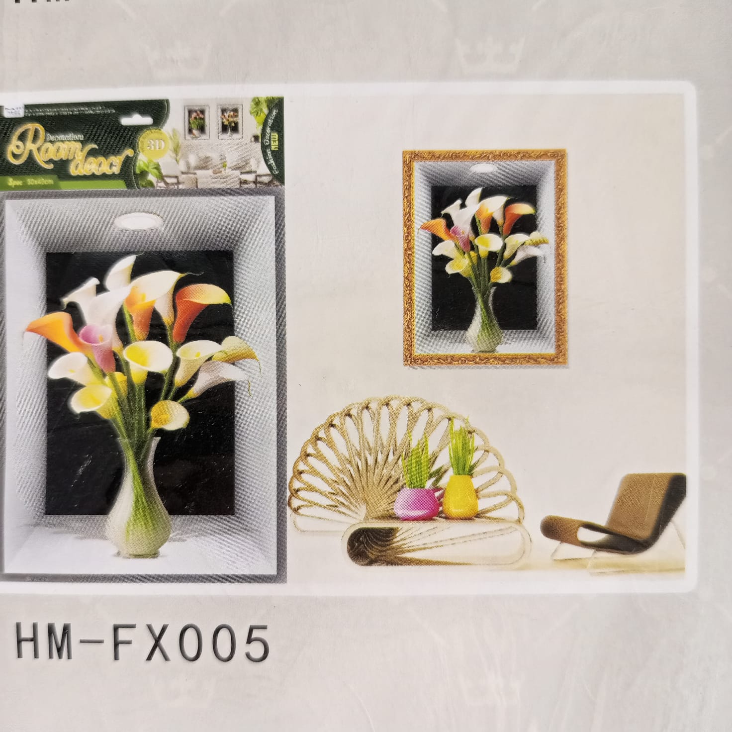 3D Aweosome flower Chinese Style Flower Classical Vase Wall Sticker