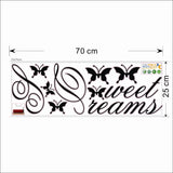 Sweet Dreams Quotes Butterfly Wall Sticker For Bedroom Home Decoration Kids Decals Diy Letters Mural Art Printing Pvc Poster Dz003 Size: 25x70cm