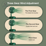 Folding Telescopic Floor Fan 3 Gears Summer Silent Desktop Retractable Fan for Office Bedroom School USB Rechargeable Ventilator