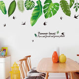 Green Summer Leaves Removable  Wall Art Sticker Home Decor