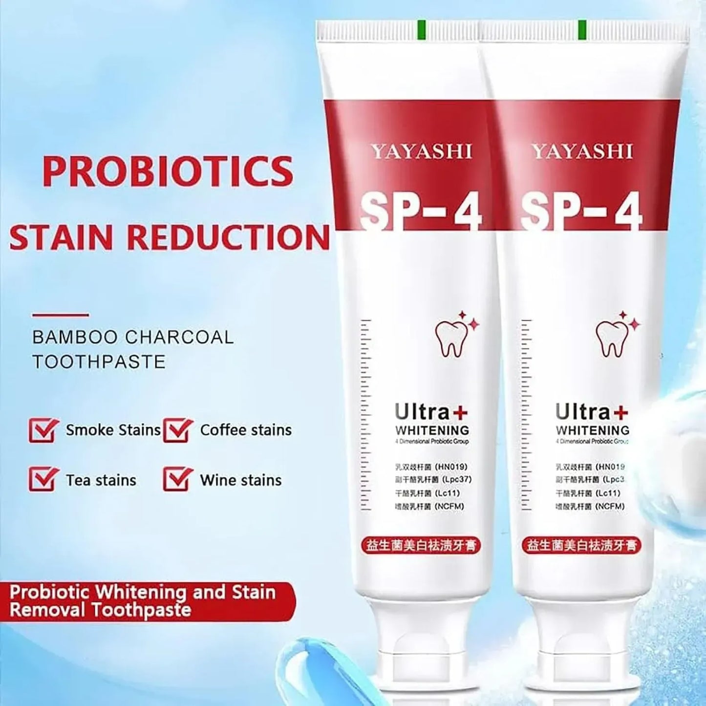 Yayashi SP 4 Ultra Whitening Toothpaste – Strong Stain Removal & Fresh Breath Daily Oral Care (120g)