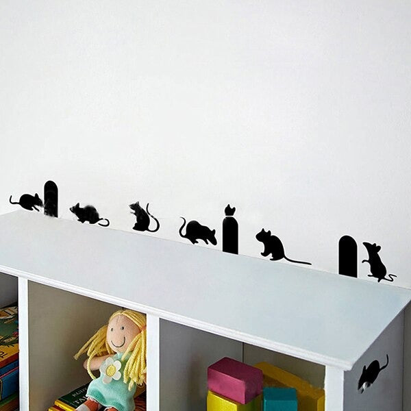 Agujero para ratón divertido pegatinas de pared orificio para ratas pegatinas de pared de dibujos animados dormitorio Sala ratones en el escenario pegatinas de pared size 30x60cm Nc1042