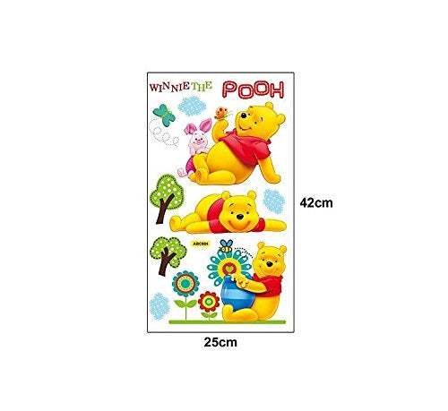 Wall Decal Sticker Winnie The Pooh and Piglet Kids Bedroom Nursery Daycare and Kindergarten Mural Home Decor DIY Self Adhesive Removable size 20x40cm abc604