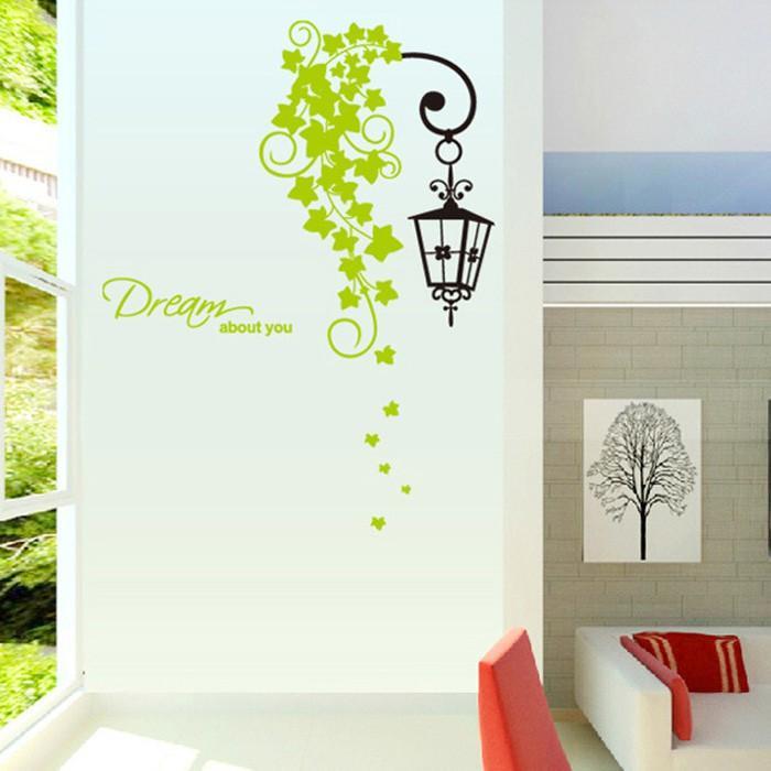 ay7183 street leaves wall decal wallsticker decoration 50x70cm