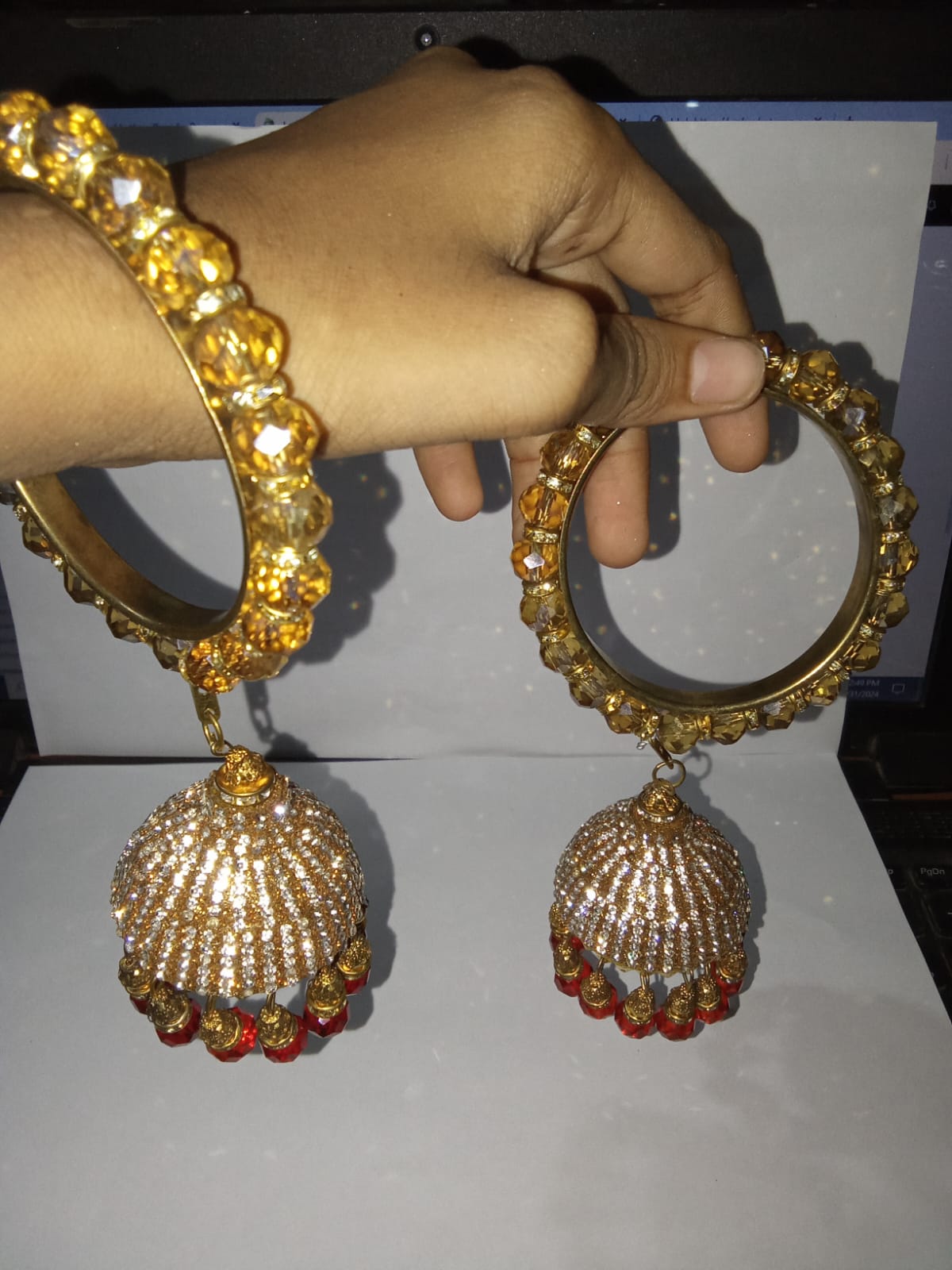 Bridal Latkan Jhumka Bangles For Women Fashion Jewellery blfrrde2c-1