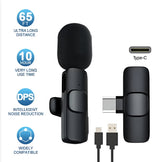 Wireless Lavalier Microphone for iPhone & Android, Plug-and-Play Mini Lapel Mic with Noise Reduction for Vlogging, YouTube, and Live Stream