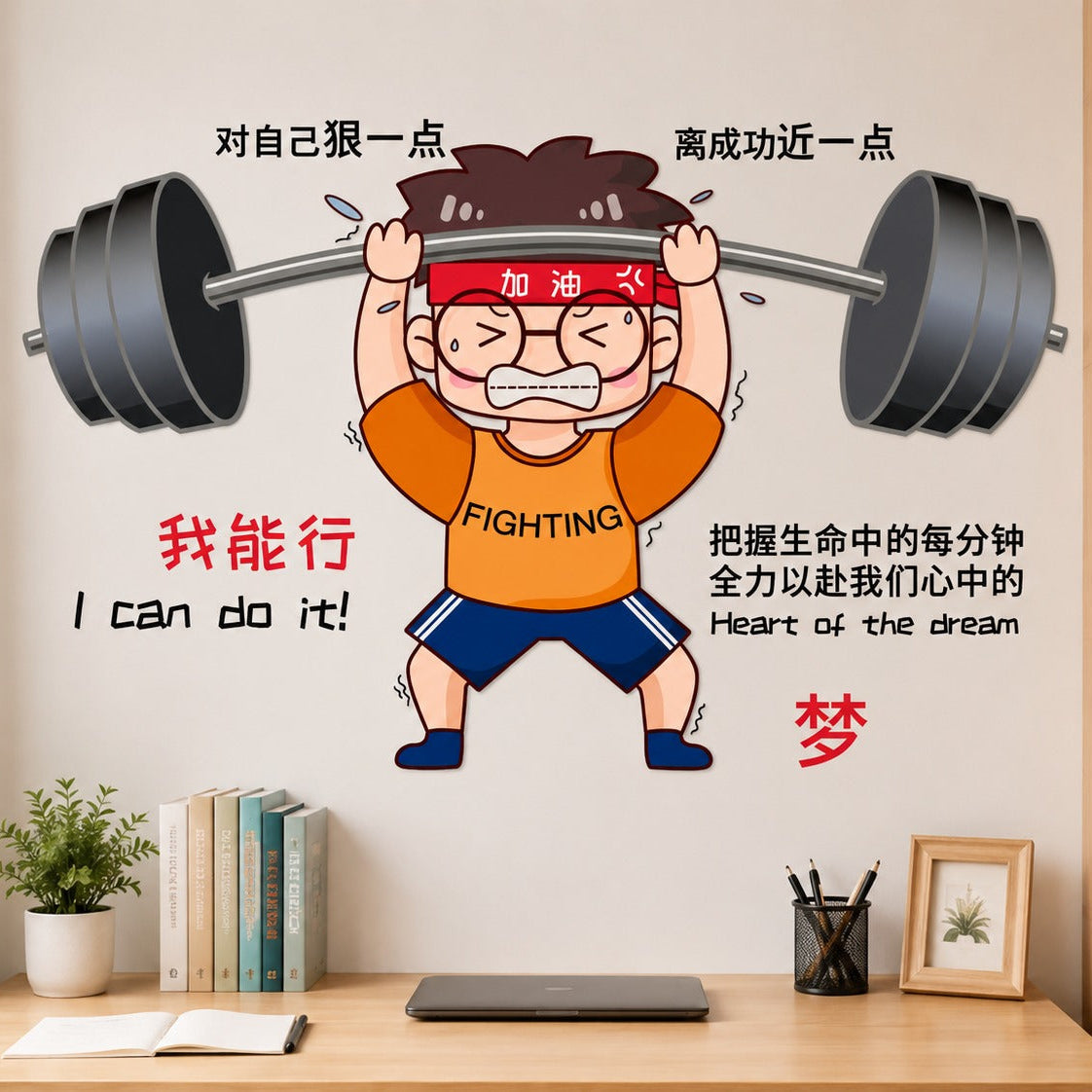Taiwan Hot Selling Inspirational Wall Stickers for Male Dormitories and Bedrooms - Self-Adhesive Wallpaper Posters size 45x60 sk6069