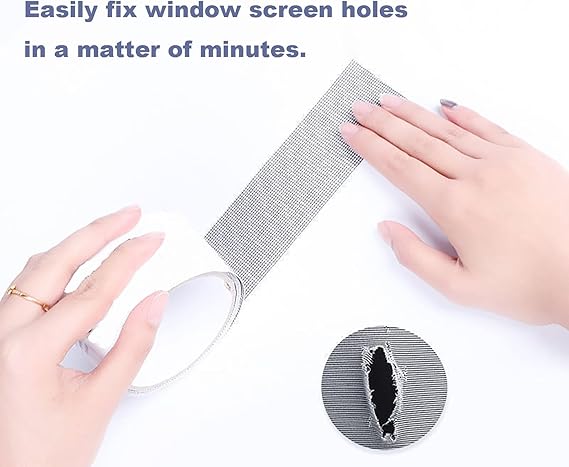 Mesh Roll Tape Window Screen Repair Patch – Strong Self-Adhesive Fiberglass Mesh, Easy DIY Screen Repair Tape For Windows & Doors