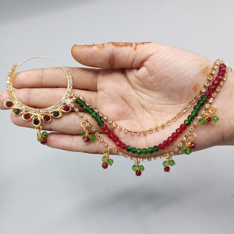 Rajputi Nathiya Nose ring With Chain – The Sringaar Store