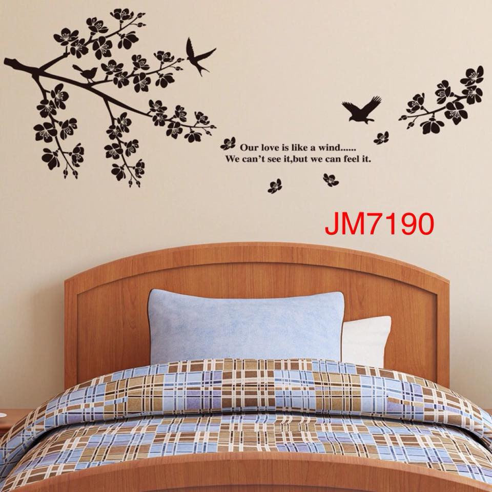 New vinyl wall stickers Black tree and birds home decor wall decals JM7190