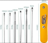 Ear Wax Cleaning Kit, 6 Pcs Ear Pick Tools, Wax Removal Kit, Ear Cleaning Tool Set, Spring Earwax Cleaner Tool Ear Wax Remover (Random Color)