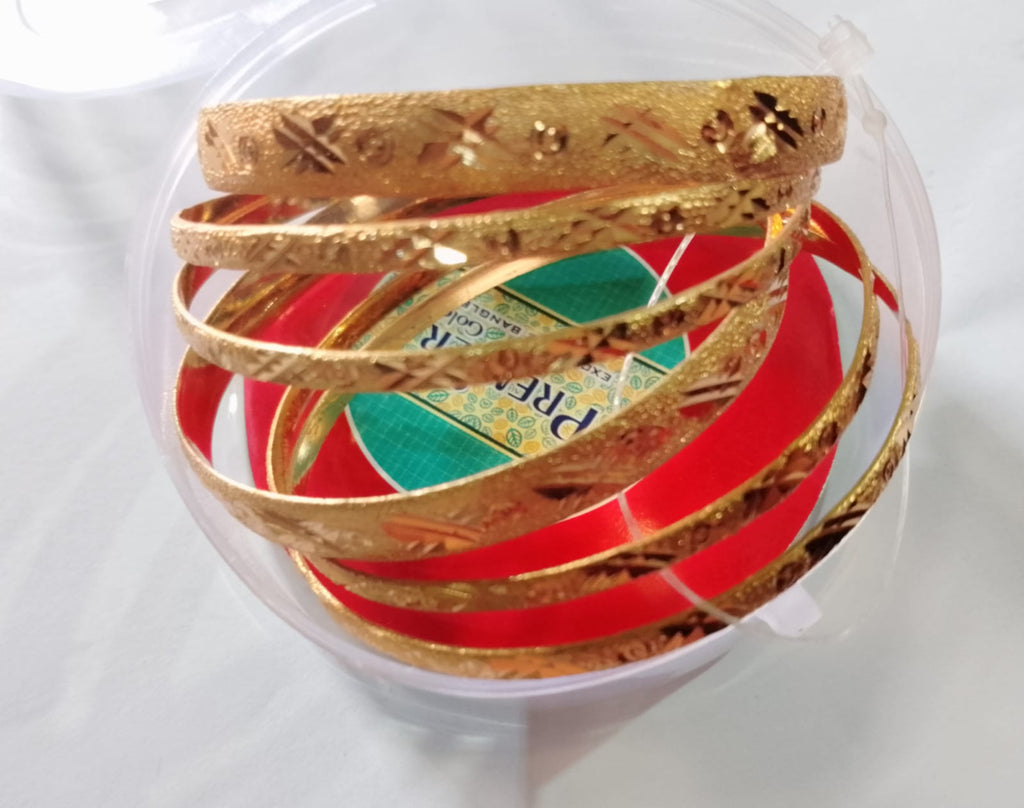 Gold Plated 12 pcs designer Indian Bangle Churi bl24gde4b-9