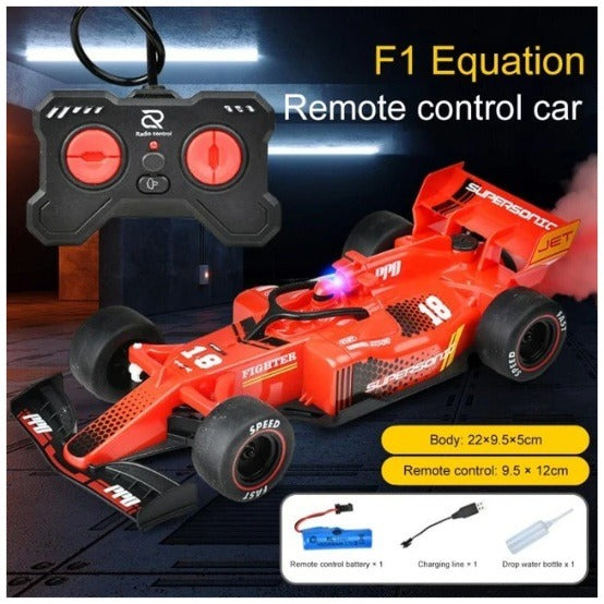 F1 Equation High-Speed RC Racing Car with Mist Spray Exhaust and LED Lights