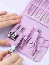 Manicure &amp; Pedicure Kit – Premium Stainless Steel Nail Care Set for Hand, Foot &amp; Facial Grooming | Travel-Friendly Case Included | 16 Pcs Nail Care Set | Beauty Essentials Set ( Random Color )