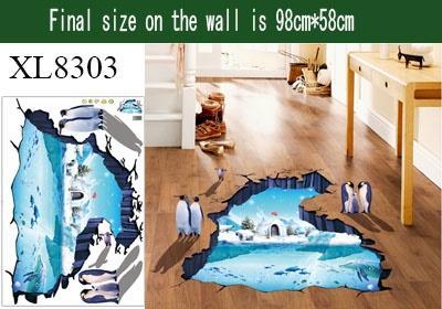 XL8303 SNOW N PINGUIN 3D wallsticker wall sticker stiker dinding 3D Sticker