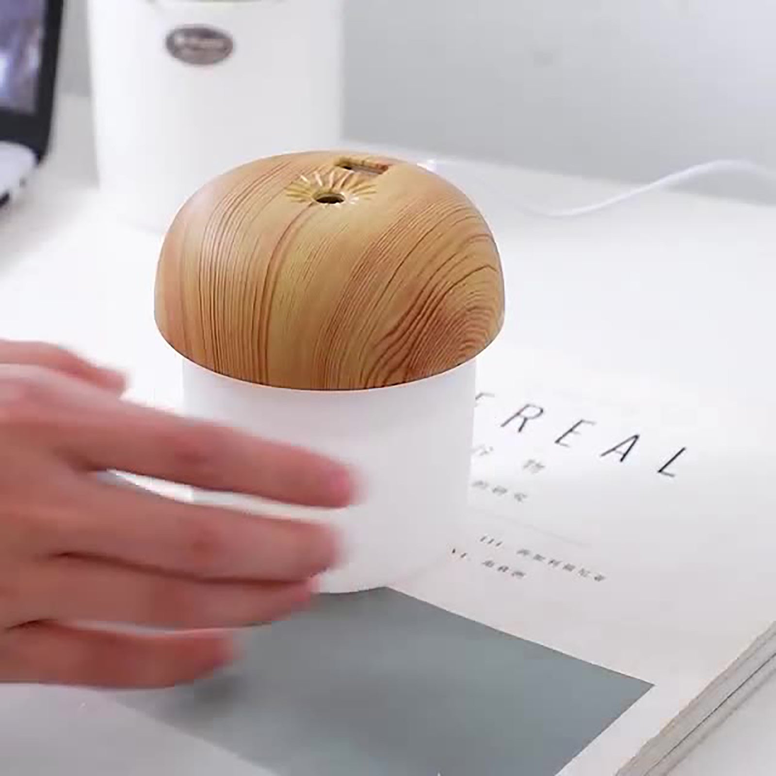 Mushroom Shape Humidifier Portable Mini Humidifier Direct usb current Aroma Diffuser Cool Mist 300ml (With box)