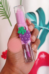 2 In 1 Flavored Fruit Lip Balm Plus Lip Oil Providing Smooth Application Gentle Care - Multicolor