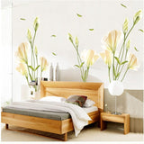 AY9152 60*90cm Large Removable Vinyl Self-adhesive Lily Flower Wall Sticker for Kids Room