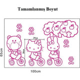 Pink Hello Kitty Children's Room Wall Sticker size 60x90 df5072