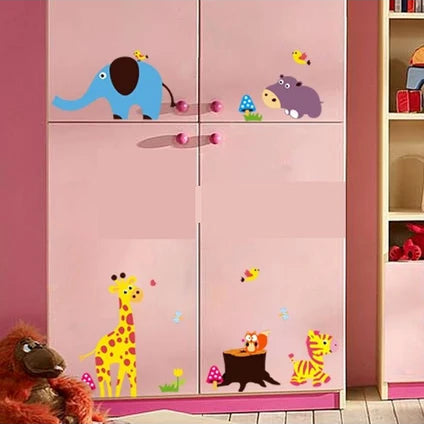Children's Room Decoration Elephant and Cute Animals Wall Sticker size 60x90  zy1211