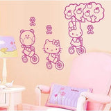 Pink Hello Kitty Children's Room Wall Sticker size 60x90 df5072