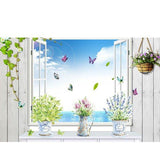 Wall Stickers JM7299 Butterfly vase decorated living room wall stickers background wall tile sticker glass sticker shop