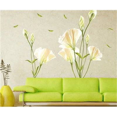 Large Removable Vinyl Self-adhesive Lily Flower Wall Sticker for Kids Room size 50x70 xls7067