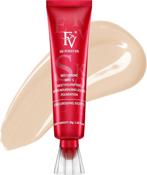Fv Foundation Waterproof With Medium Coverage, Oil-free &amp; Long Lasting, Matte orever Foundation For Oily/normal Skin, Forever Liquid Makeup Foundation For Face, Natural Beige 30g