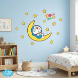 Cute Doraemon and Moon Waterproof Toilet Tank Sticker Decal size 30x30 AM888-B