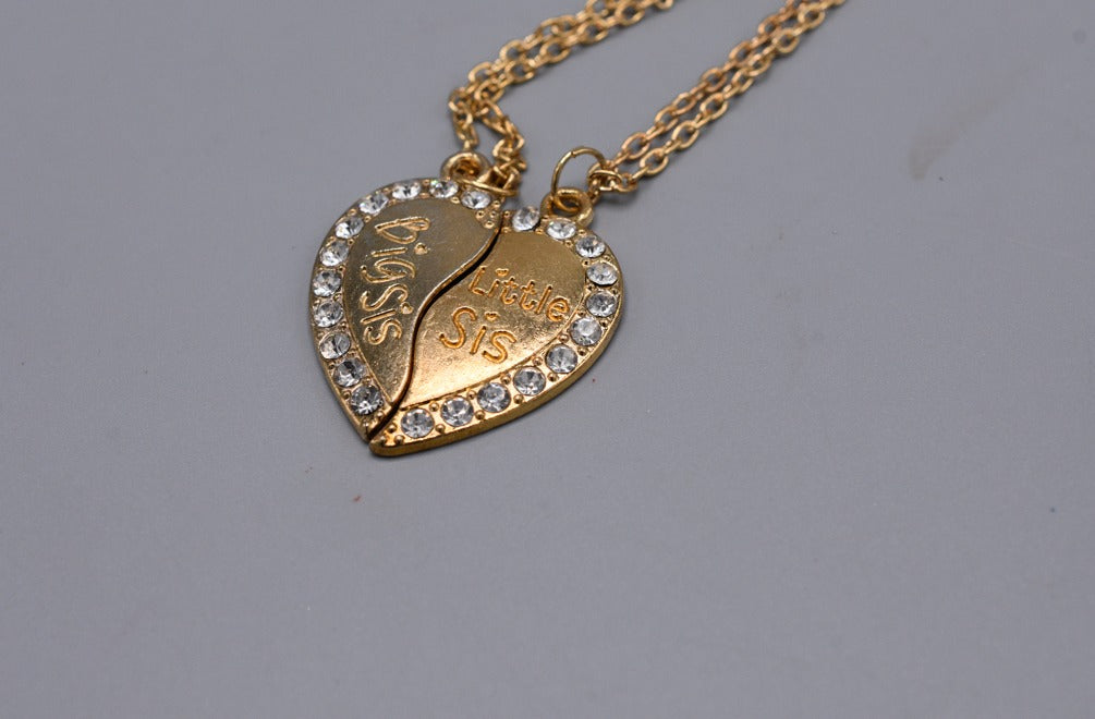 Big Little Sisters Pendants Necklaces Sets Heart Necklace Friendship For Girls Women Gifts