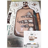 JM7348 Drift Bottle Cartoon Wall Sticker - Multi