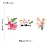 hello summer parrot flower wall stickers for living room kitchen bathroom wall decoration removable art decals mural  JM7351