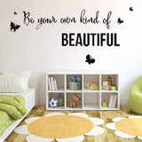 Wall Decal Girl Own Kind Of Beautiful Words Quote Interior Vinyl Decor Black  size 25x70 df5303