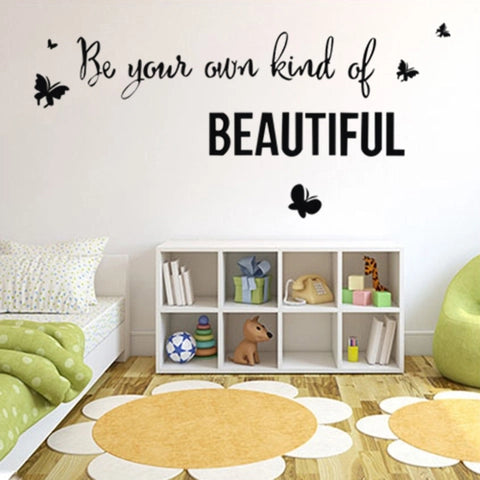 Wall Decal Girl Own Kind Of Beautiful Words Quote Interior Vinyl Decor Black  size 25x70 df5303