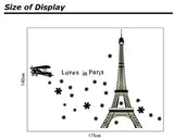 Romantic Paris Eiffel Tower Love In Pairs  Wall Stickers