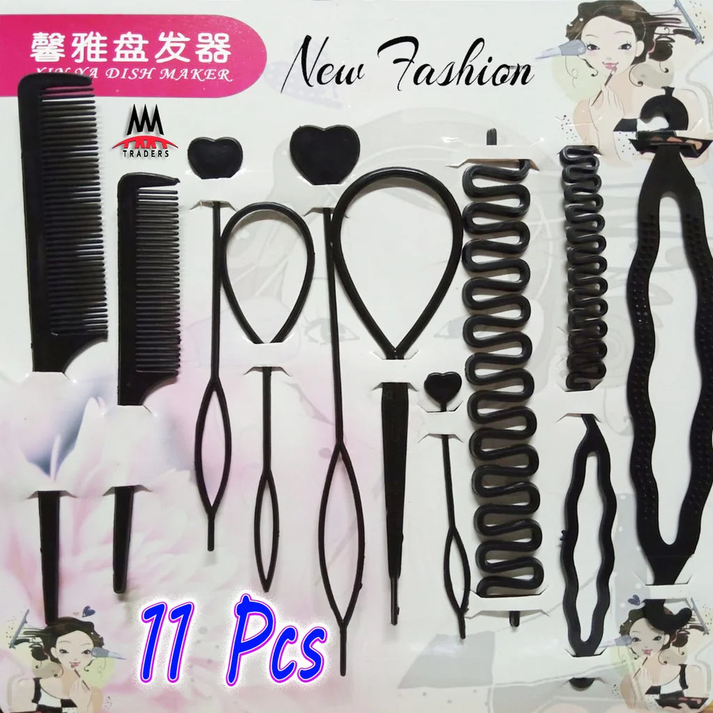 Hair Styling Set, Fashion Hair Design Styling Tool Accessories DIY Hair Accessories Tool Kit Hair Sculpting Tool Kit, Magic ple Quick Spiral Braide  htfrbks6j-1