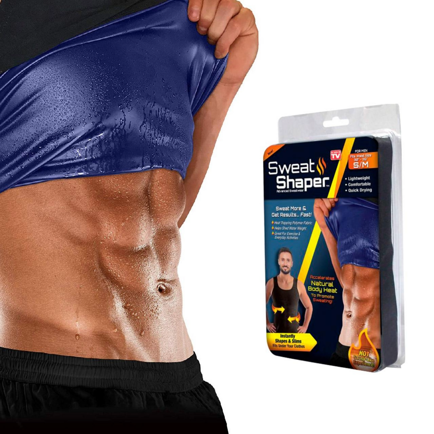 Sweat Shapewear For Men, Polymer Shapewear, Workout For Weight Loss Waist Body Slimming, Trainer (black) - xxl