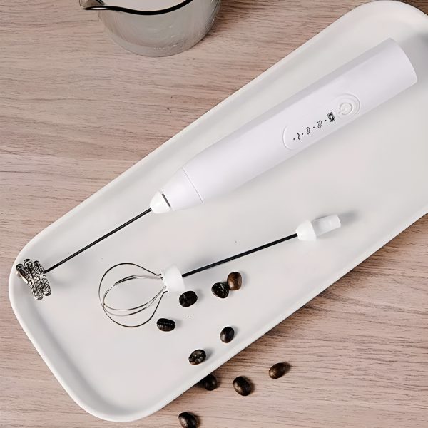 3 in 1 With spring  Electric Milk Frother Whisk Egg Beater USB Rechargeable Coffee Blender (random color)