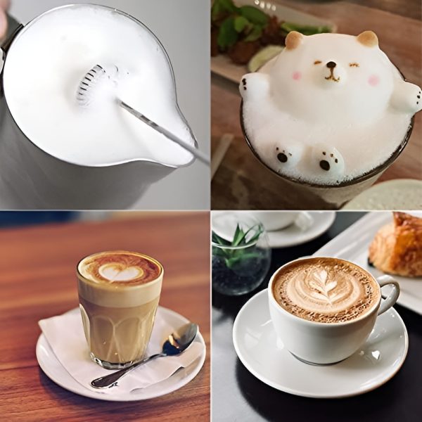3 in 1 With spring  Electric Milk Frother Whisk Egg Beater USB Rechargeable Coffee Blender (random color)