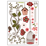 Home Decor - Wall Decal Bird And Cage Size 50x70cm Xh509
