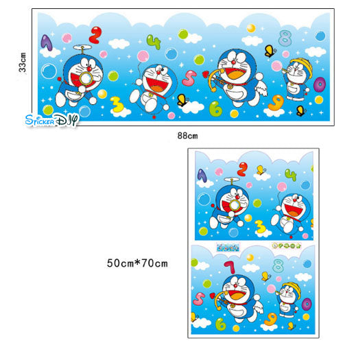Doraemon Wall Sticker, border design size 50x70 ay7182