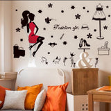 Wall stickers, fashion, beauty, stylish wallpaper, monochrome, makeover size 50x70 xls7212