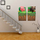 Minecraft Pig Cow Wall Stickers size 50x60 aw6025