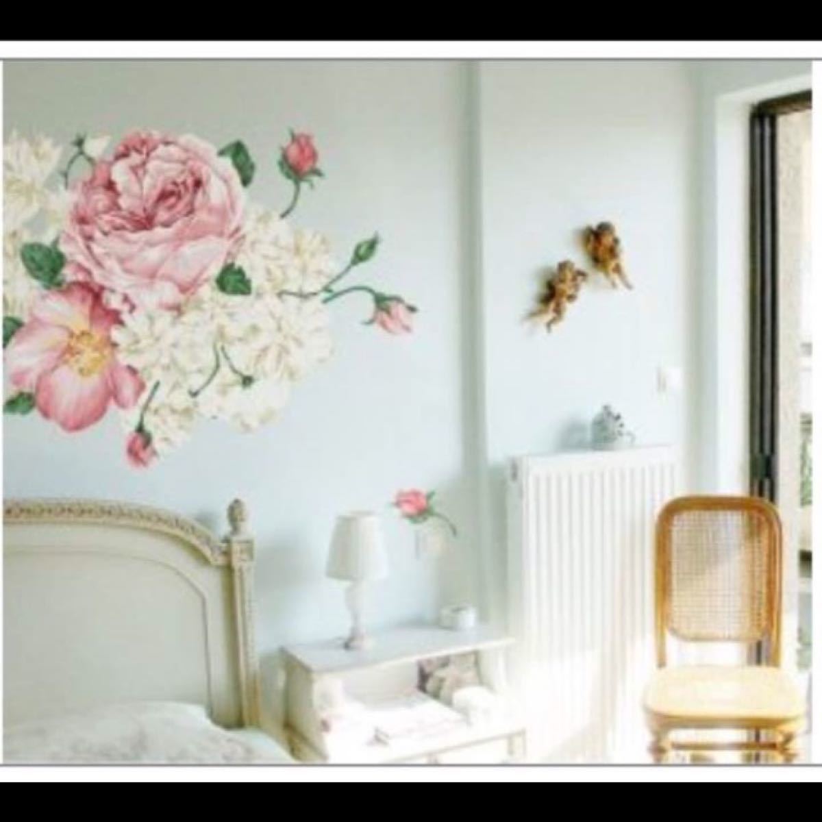 Wall stickers, decals, roses, flowers, flower garden, large flowers, white flowers, white flowers, floral decor, interior decoration, mood change, bouquet nice! size50x70  dm570098