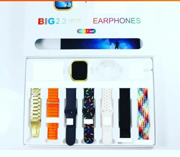 i20 Ultra MAX Smart Watch | Premium Quality | 2.3 '' Big Display Screen | Airpods &amp; 7 Straps in Box | 10 in 1 (Random color)